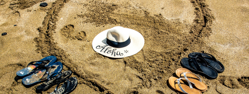 Aloha heart on the sand