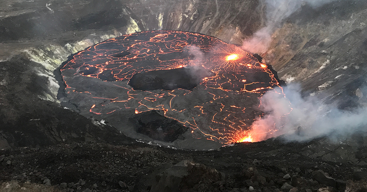 Kilauea eruption at night