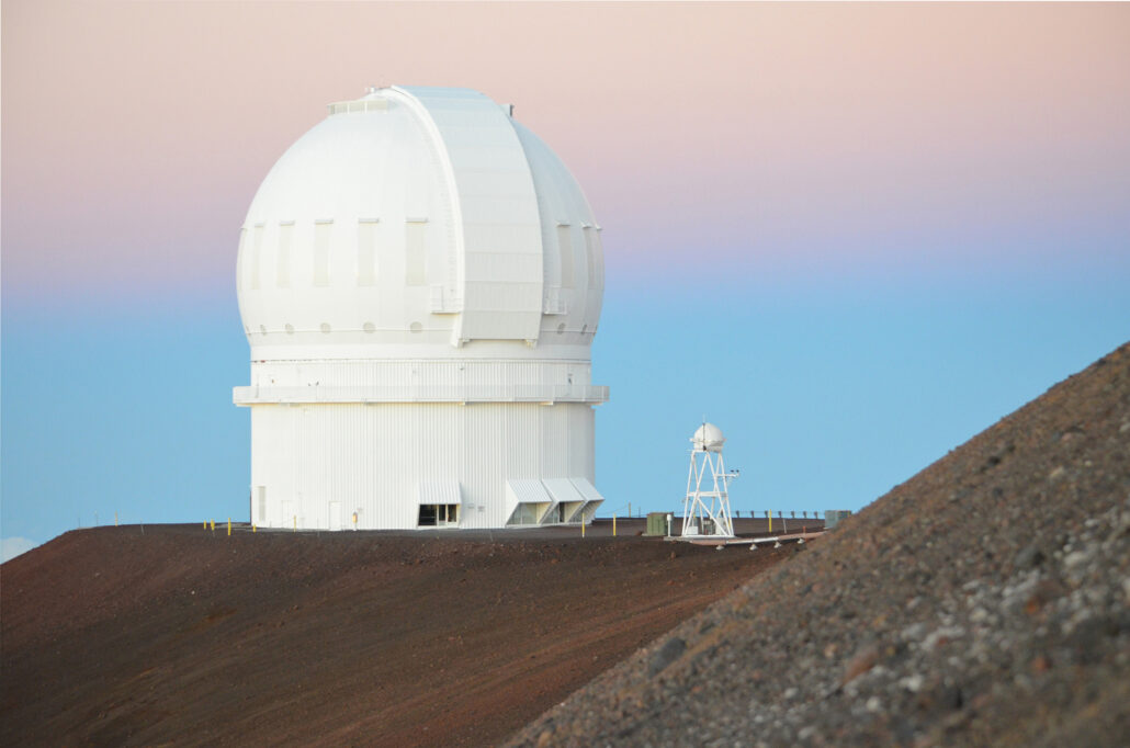 white telescope on the Mauna Kea summit