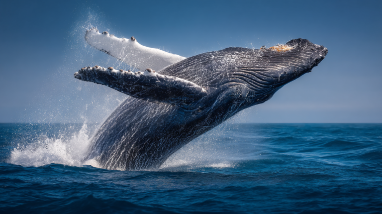 Humpback whale breaching