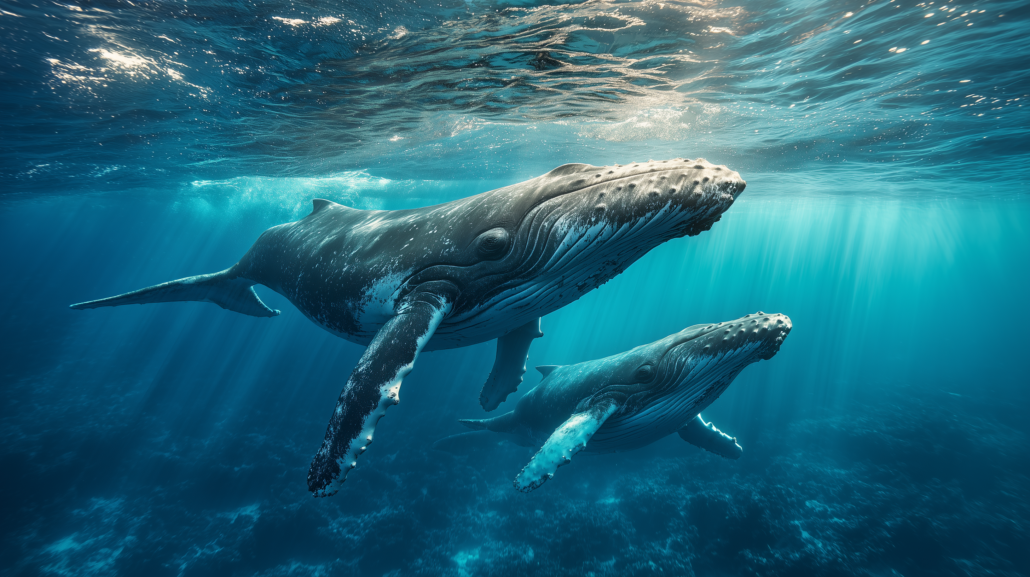 humpback whale with calf